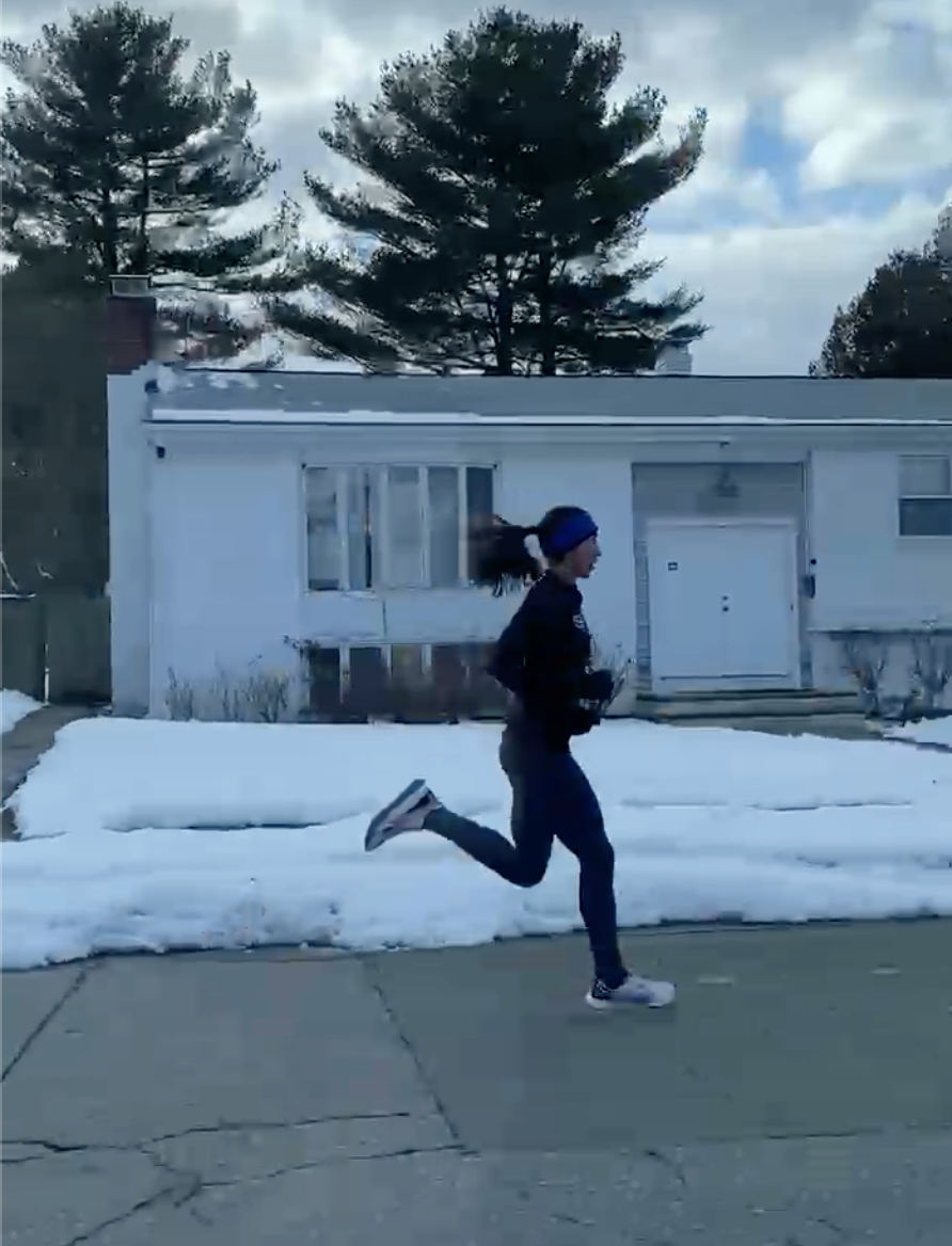A frigid tempo run on the streets of Providence